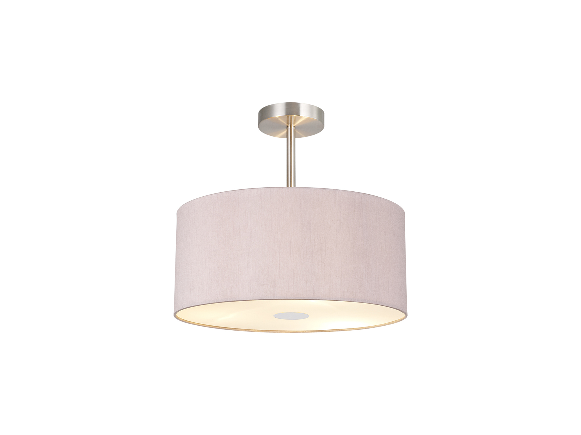 DK0097  Baymont 40cm Semi Flush 1 Light Polished Chrome, Taupe/Halo Gold, Frosted Diffuser